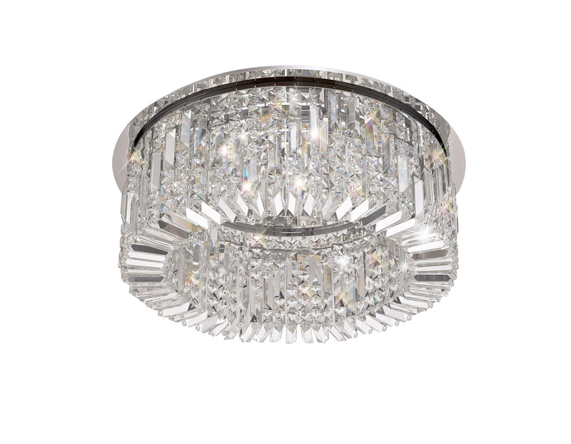 Load image into Gallery viewer, C-Lighting Vesta 65cm Round Flush Chandelier, 8 Light E14, Polished Chrome/Crystal - 29237
