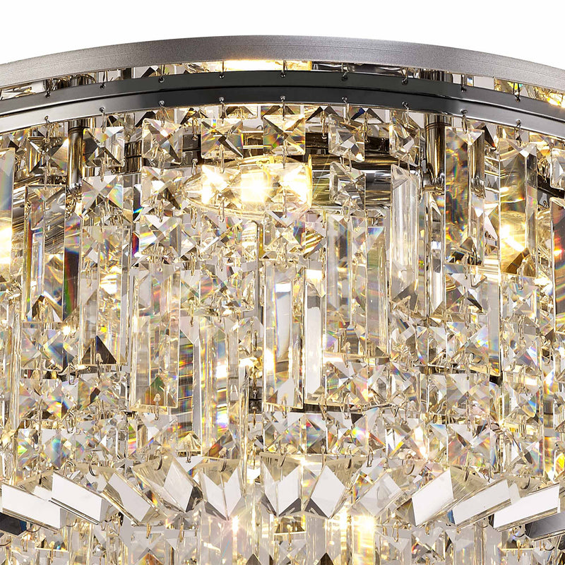 Load image into Gallery viewer, C-Lighting Vesta 65cm Round Flush Chandelier, 8 Light E14, Polished Chrome/Crystal - 29237
