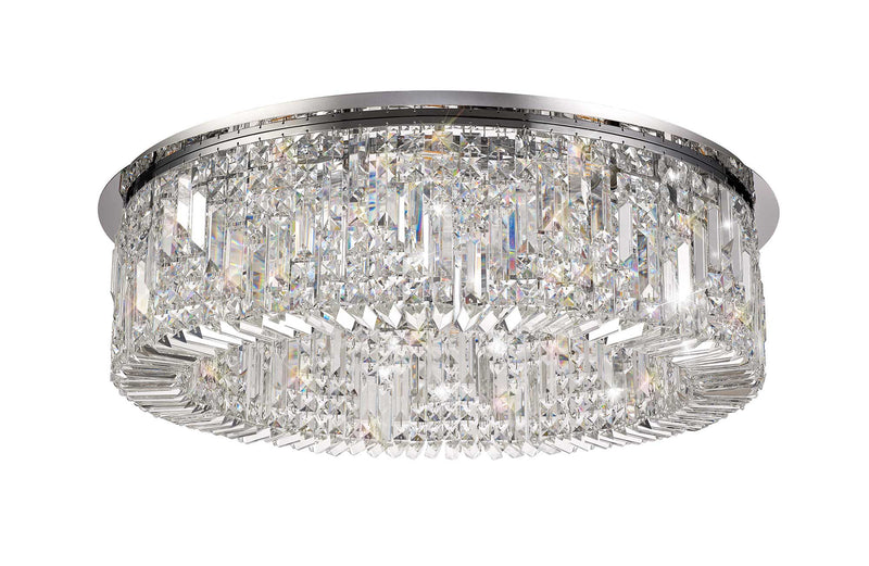 Load image into Gallery viewer, C-Lighting Vesta 85cm Round Flush Chandelier, 12 Light E14, Polished Chrome/Crystal Item Weight: 21kg - 29238
