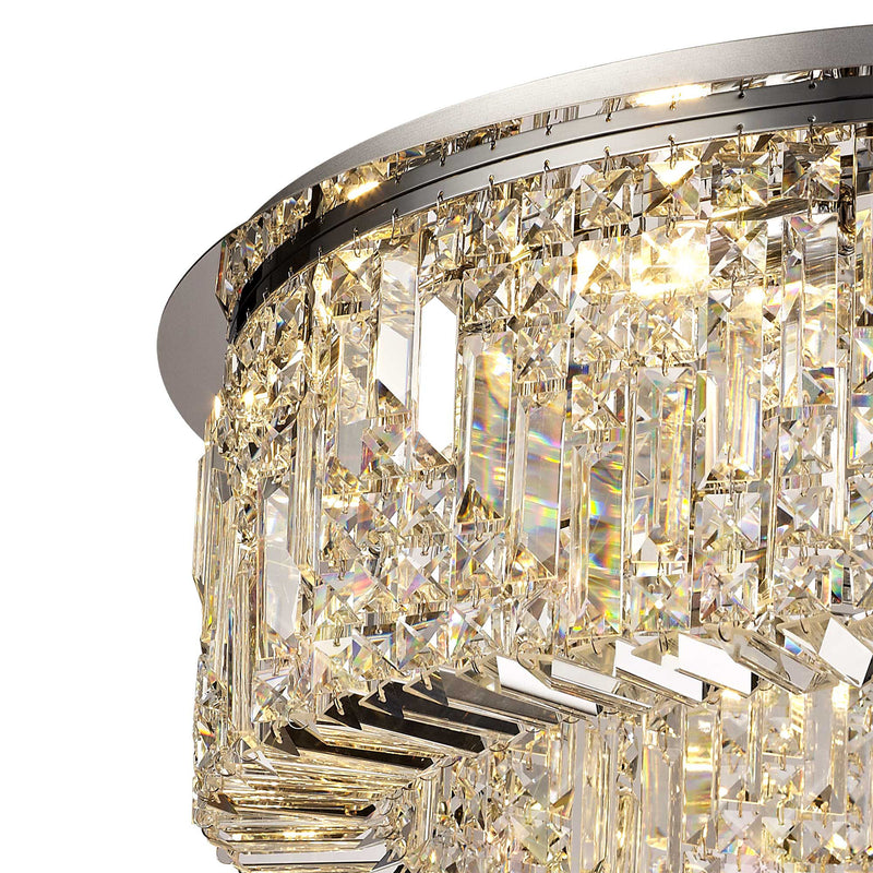 Load image into Gallery viewer, C-Lighting Vesta 85cm Round Flush Chandelier, 12 Light E14, Polished Chrome/Crystal Item Weight: 21kg - 29238
