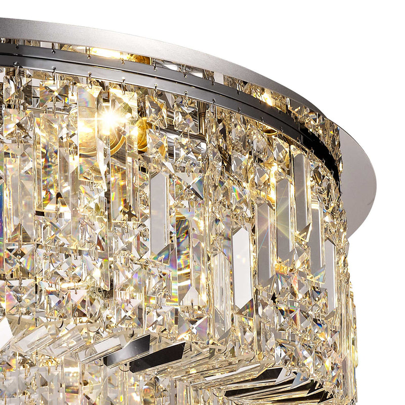 Load image into Gallery viewer, C-Lighting Vesta 85cm Round Flush Chandelier, 12 Light E14, Polished Chrome/Crystal Item Weight: 21kg - 29238

