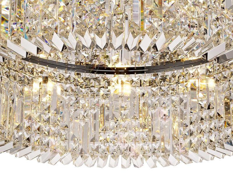 Load image into Gallery viewer, C-Lighting Vesta 85cm Round Flush Chandelier, 12 Light E14, Polished Chrome/Crystal Item Weight: 21kg - 29238
