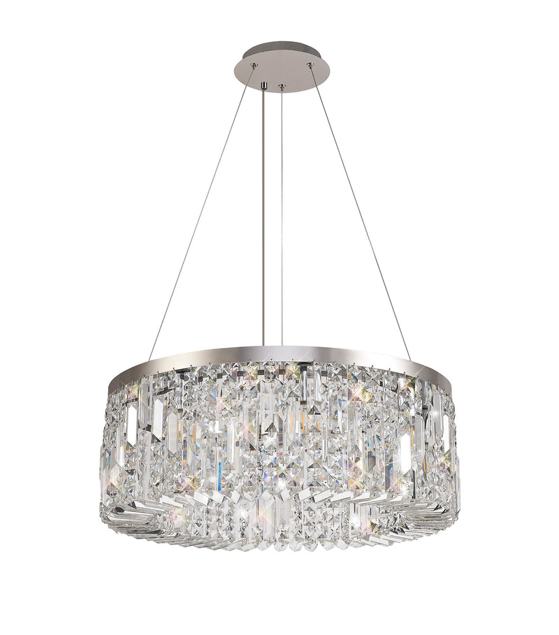 Load image into Gallery viewer, C-Lighting Vesta 60cm Round Pendant Chandelier, 8 Light E14, Polished Chrome/Crystal - 29239
