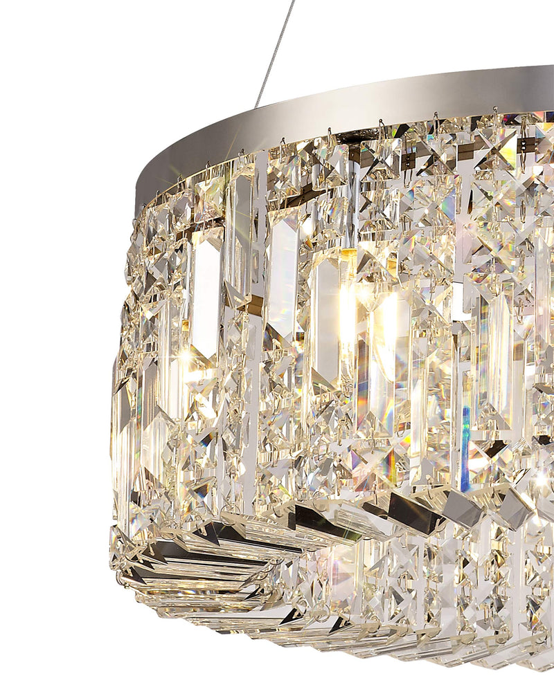 Load image into Gallery viewer, C-Lighting Vesta 60cm Round Pendant Chandelier, 8 Light E14, Polished Chrome/Crystal - 29239

