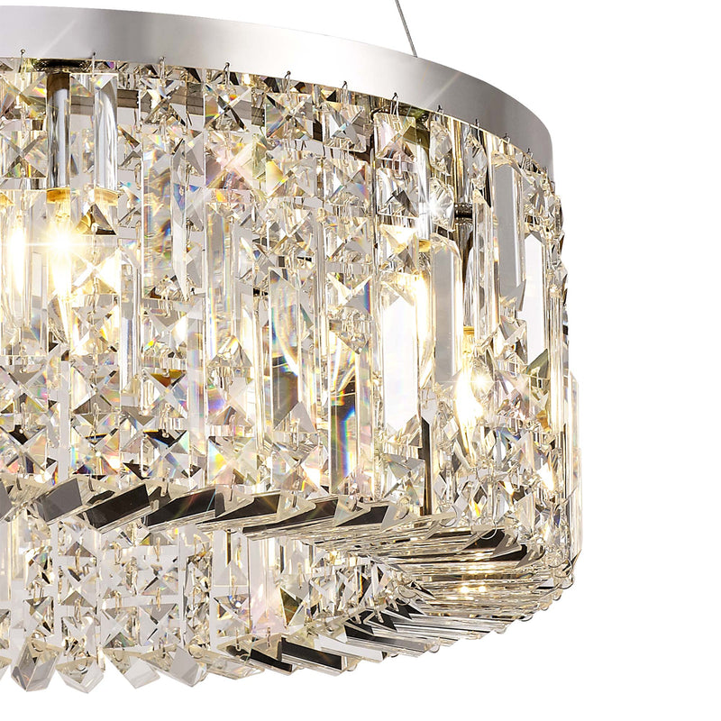 Load image into Gallery viewer, C-Lighting Vesta 60cm Round Pendant Chandelier, 8 Light E14, Polished Chrome/Crystal - 29239
