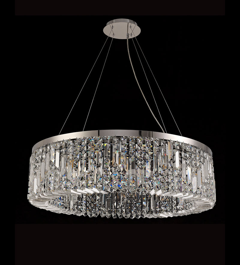 Load image into Gallery viewer, C-Lighting Vesta 80cm Round Pendant Chandelier, 12 Light E14, Polished Chrome/Crystal Item Weight: 16.8kg - 29240
