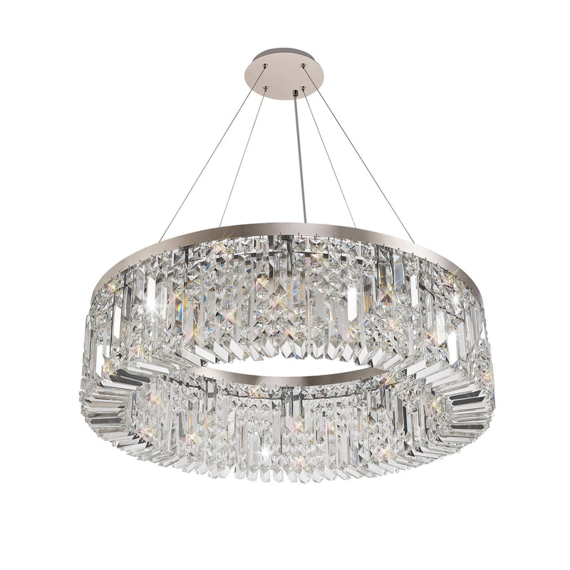 Load image into Gallery viewer, C-Lighting Vesta 80cm Round Pendant Chandelier, 12 Light E14, Polished Chrome/Crystal Item Weight: 16.8kg - 29240
