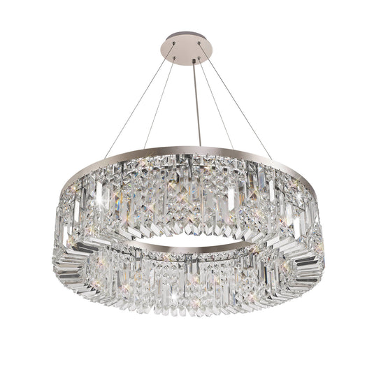 C-Lighting Vesta 80cm Round Pendant Chandelier, 12 Light E14, Polished Chrome/Crystal Item Weight: 16.8kg - 29240