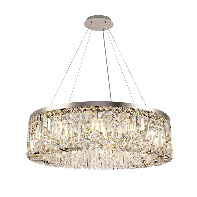 Load image into Gallery viewer, C-Lighting Vesta 80cm Round Pendant Chandelier, 12 Light E14, Polished Chrome/Crystal Item Weight: 16.8kg - 29240
