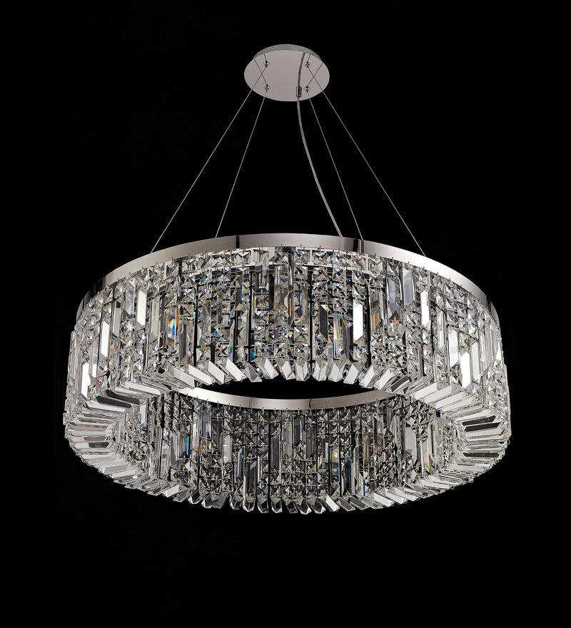Load image into Gallery viewer, C-Lighting Vesta 80cm Round Pendant Chandelier, 12 Light E14, Polished Chrome/Crystal Item Weight: 16.8kg - 29240
