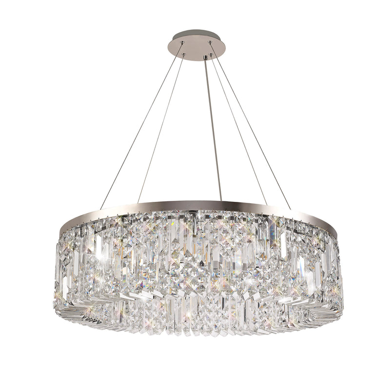 Load image into Gallery viewer, C-Lighting Vesta 80cm Round Pendant Chandelier, 12 Light E14, Polished Chrome/Crystal Item Weight: 16.8kg - 29240
