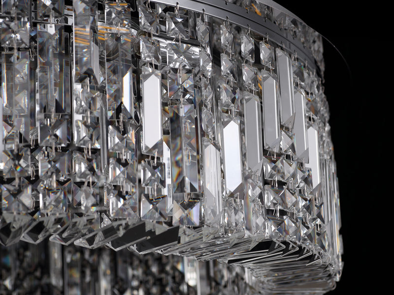 Load image into Gallery viewer, C-Lighting Vesta 80cm Round Pendant Chandelier, 12 Light E14, Polished Chrome/Crystal Item Weight: 16.8kg - 29240
