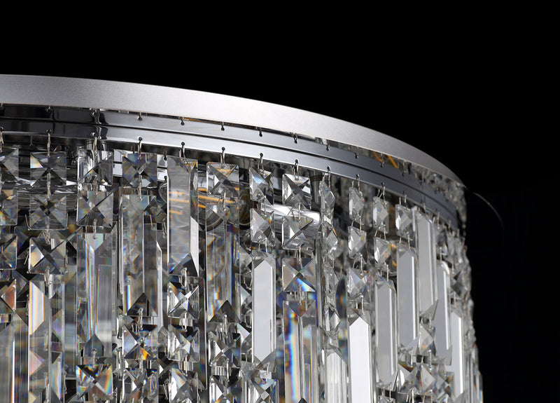 Load image into Gallery viewer, C-Lighting Vesta 80cm Round Pendant Chandelier, 12 Light E14, Polished Chrome/Crystal Item Weight: 16.8kg - 29240
