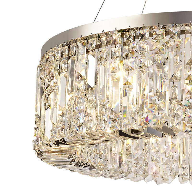 Load image into Gallery viewer, C-Lighting Vesta 80cm Round Pendant Chandelier, 12 Light E14, Polished Chrome/Crystal Item Weight: 16.8kg - 29240

