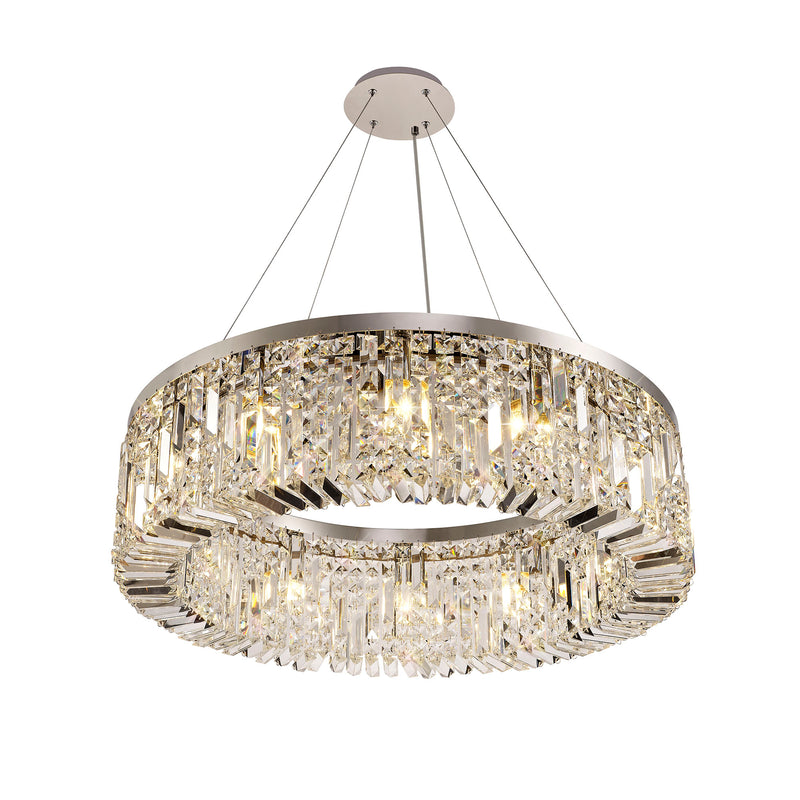 Load image into Gallery viewer, C-Lighting Vesta 80cm Round Pendant Chandelier, 12 Light E14, Polished Chrome/Crystal Item Weight: 16.8kg - 29240

