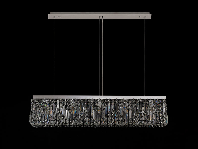 Load image into Gallery viewer, C-Lighting Vesta 102x9cm Linear Pendant Chandelier, 5 Light E14, Polished Chrome/Crystal - 29241
