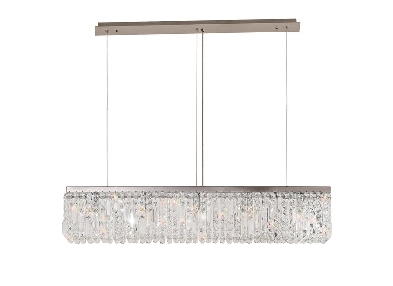 Load image into Gallery viewer, C-Lighting Vesta 102x9cm Linear Pendant Chandelier, 5 Light E14, Polished Chrome/Crystal - 29241
