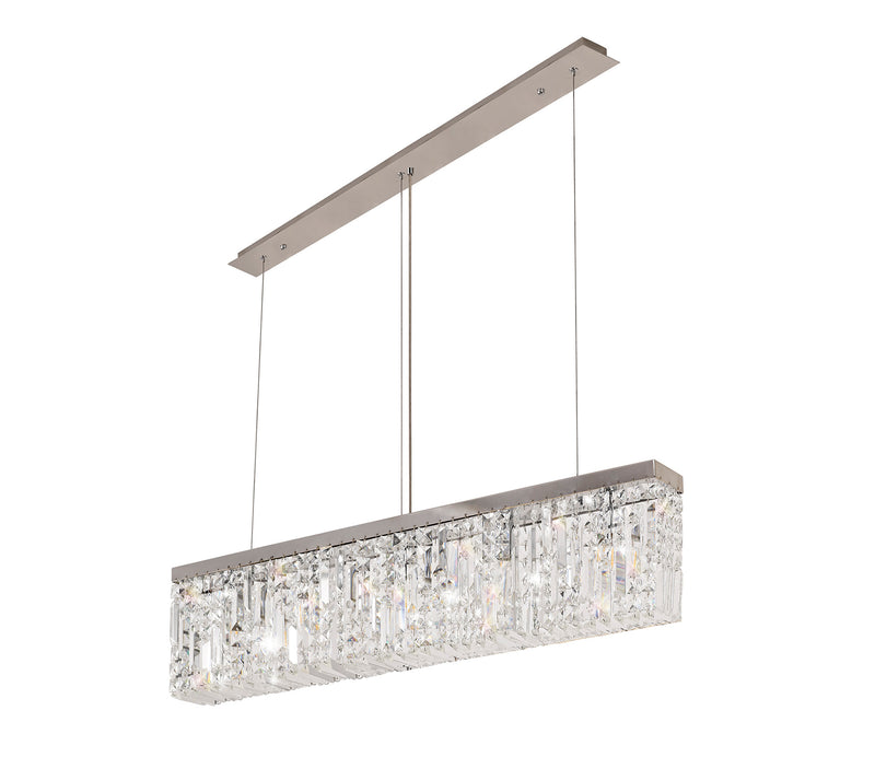 Load image into Gallery viewer, C-Lighting Vesta 102x9cm Linear Pendant Chandelier, 5 Light E14, Polished Chrome/Crystal - 29241
