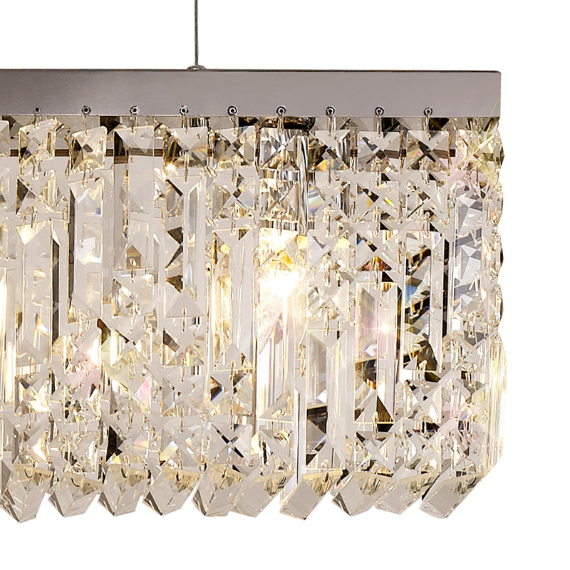 Load image into Gallery viewer, C-Lighting Vesta 102x9cm Linear Pendant Chandelier, 5 Light E14, Polished Chrome/Crystal - 29241
