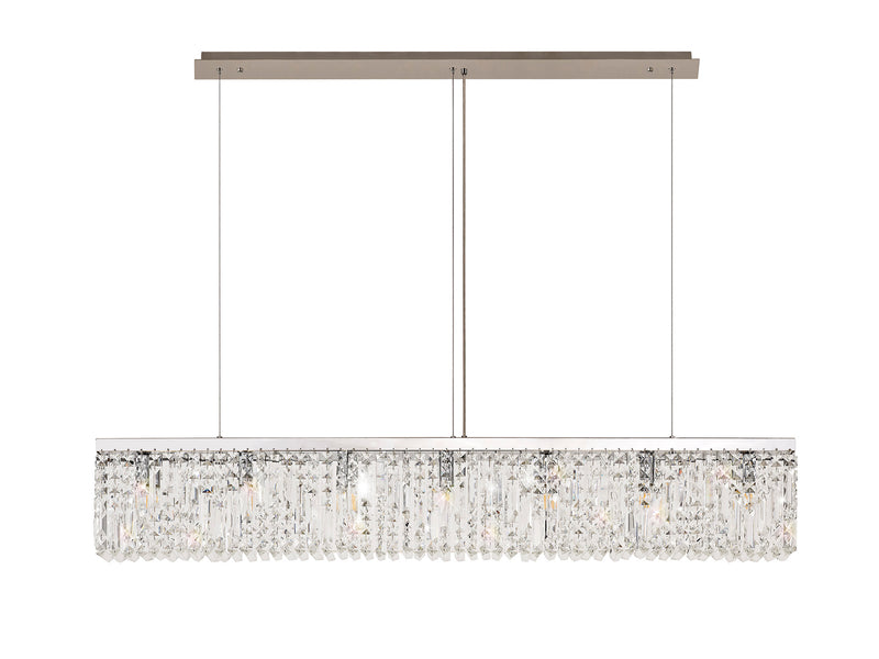Load image into Gallery viewer, C-Lighting Vesta 138x9cm Linear Pendant Chandelier, 7 Light E14, Polished Chrome/Crystal - 29242
