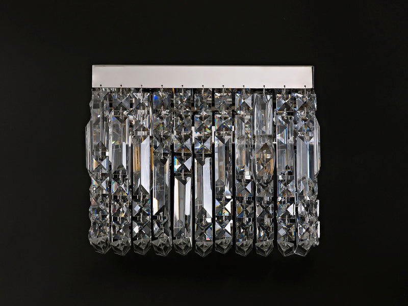 Load image into Gallery viewer, C-Lighting Vesta 29x13cm Rectangular Small Wall Lamp, 2 Light E14, Polished Chrome/Crystal - 29243
