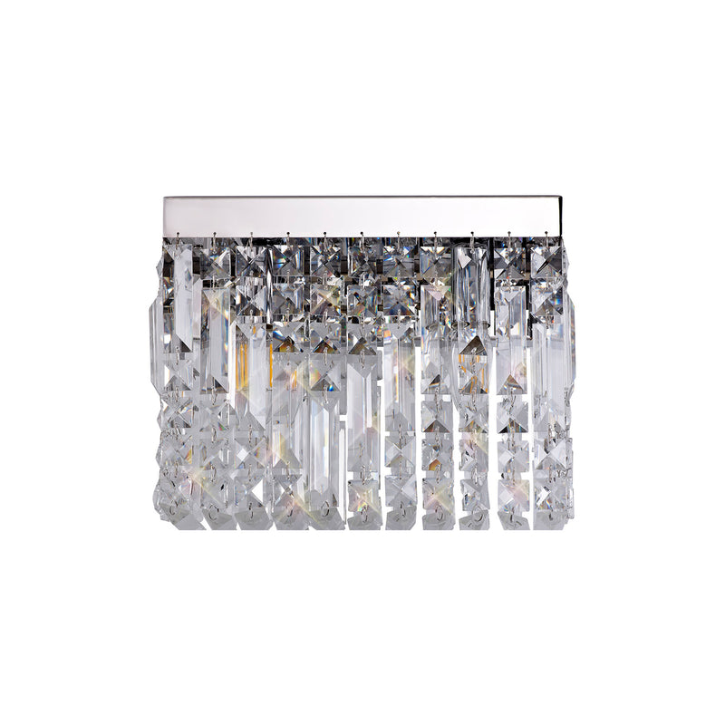 Load image into Gallery viewer, C-Lighting Vesta 29x13cm Rectangular Small Wall Lamp, 2 Light E14, Polished Chrome/Crystal - 29243
