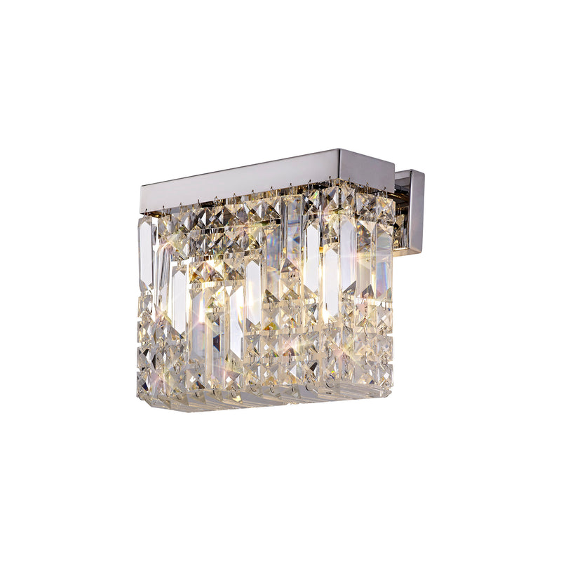 Load image into Gallery viewer, C-Lighting Vesta 29x13cm Rectangular Small Wall Lamp, 2 Light E14, Polished Chrome/Crystal - 29243
