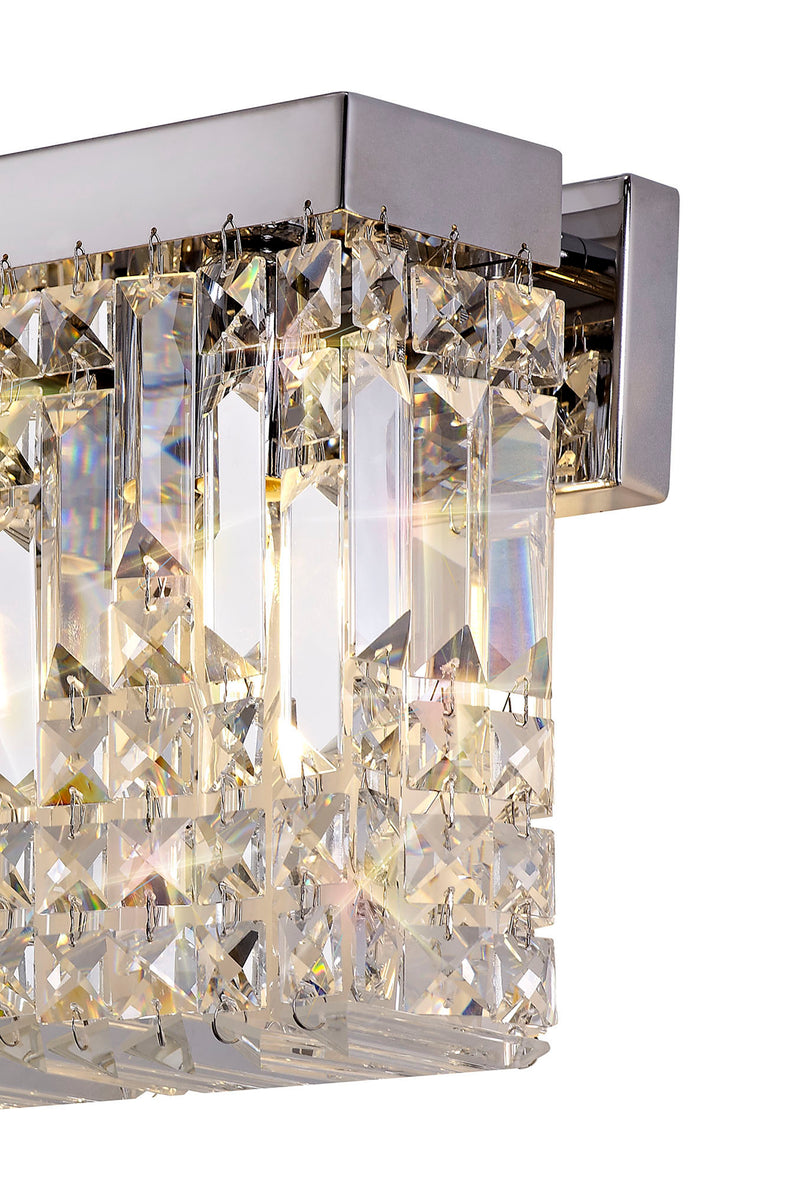 Load image into Gallery viewer, C-Lighting Vesta 29x13cm Rectangular Small Wall Lamp, 2 Light E14, Polished Chrome/Crystal - 29243
