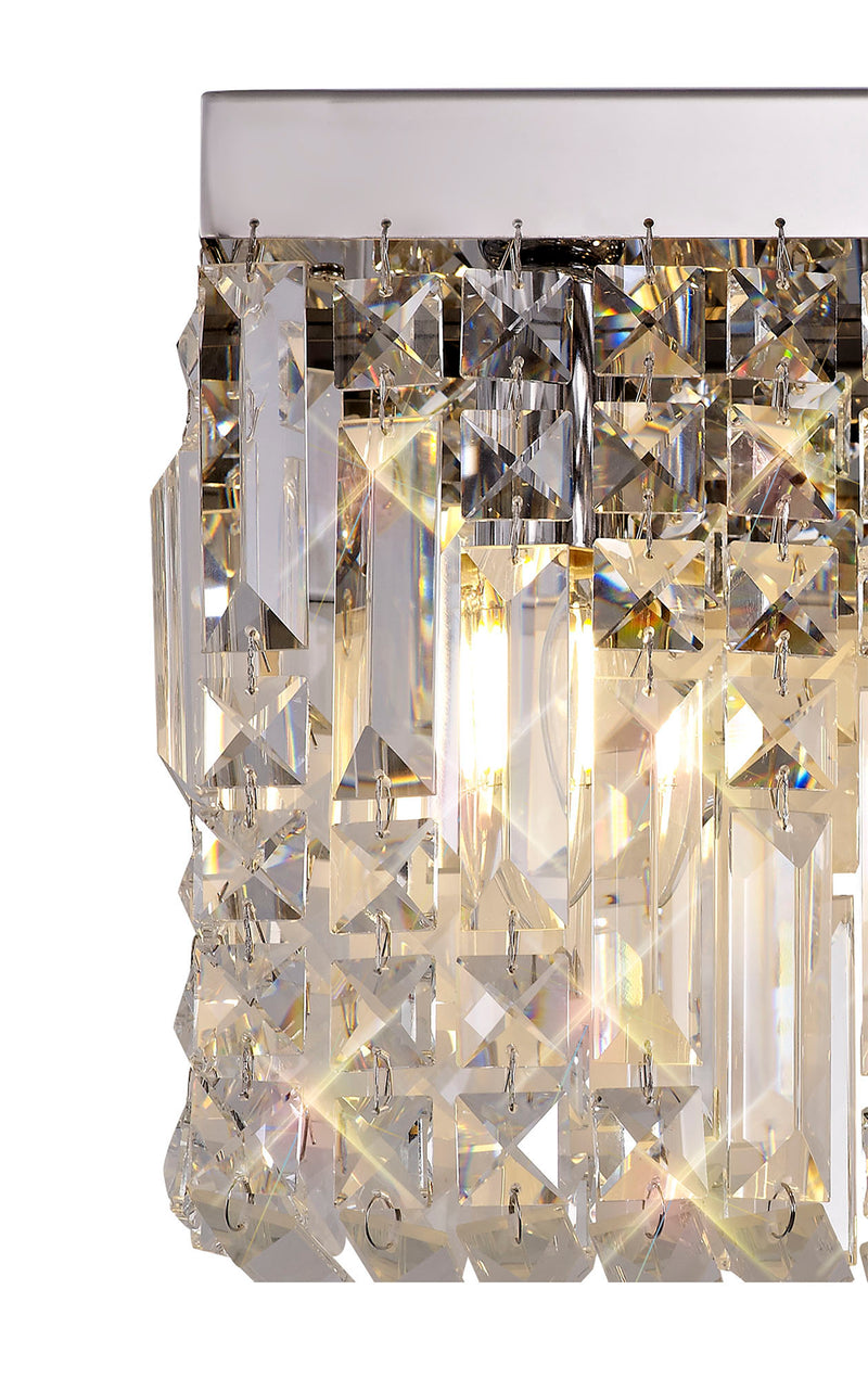 Load image into Gallery viewer, C-Lighting Vesta 29x13cm Rectangular Small Wall Lamp, 2 Light E14, Polished Chrome/Crystal - 29243
