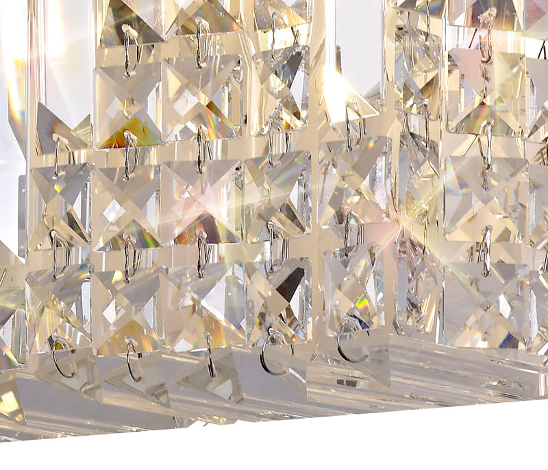 Load image into Gallery viewer, C-Lighting Vesta 29x13cm Rectangular Small Wall Lamp, 2 Light E14, Polished Chrome/Crystal - 29243
