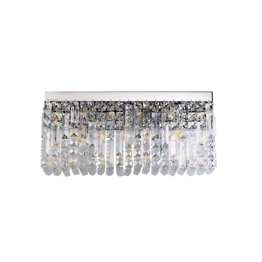 C-Lighting Vesta 50x24cm Rectangular Large Wall Lamp, 3 Light E14, Polished Chrome/Crystal - 29244
