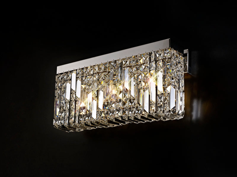 Load image into Gallery viewer, C-Lighting Vesta 50x24cm Rectangular Large Wall Lamp, 3 Light E14, Polished Chrome/Crystal - 29244
