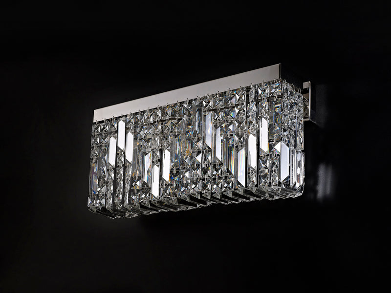 Load image into Gallery viewer, C-Lighting Vesta 50x24cm Rectangular Large Wall Lamp, 3 Light E14, Polished Chrome/Crystal - 29244
