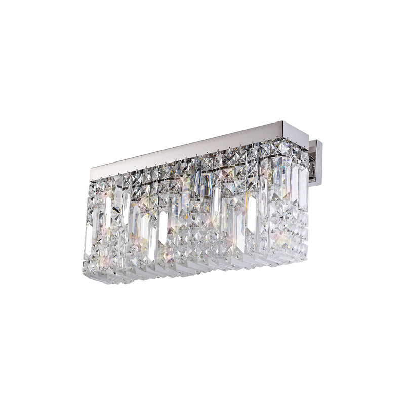 Load image into Gallery viewer, C-Lighting Vesta 50x24cm Rectangular Large Wall Lamp, 3 Light E14, Polished Chrome/Crystal - 29244
