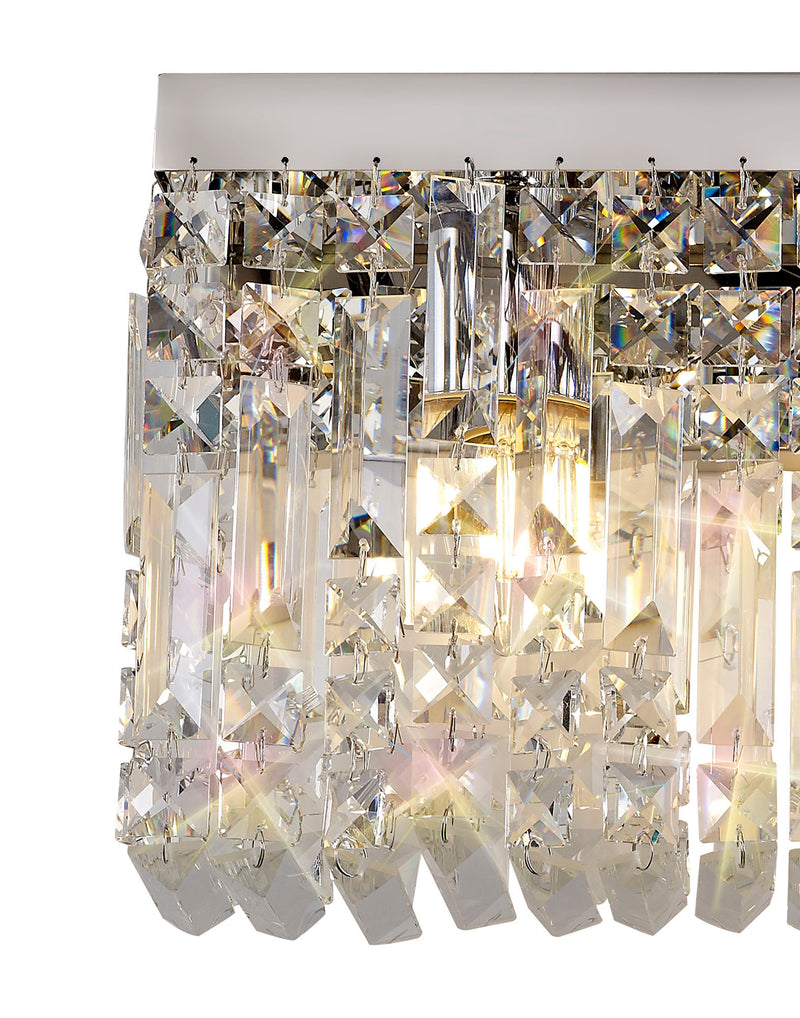 Load image into Gallery viewer, C-Lighting Vesta 50x24cm Rectangular Large Wall Lamp, 3 Light E14, Polished Chrome/Crystal - 29244
