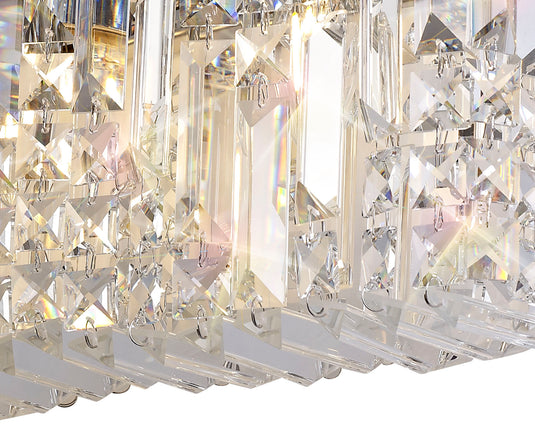 C-Lighting Vesta 50x24cm Rectangular Large Wall Lamp, 3 Light E14, Polished Chrome/Crystal - 29244