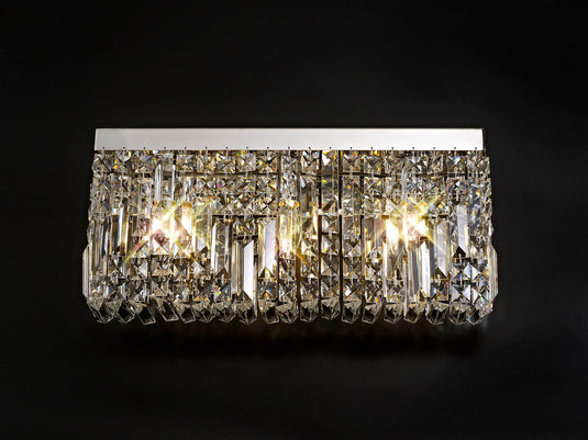 C-Lighting Vesta 50x24cm Rectangular Large Wall Lamp, 3 Light E14, Polished Chrome/Crystal - 29244