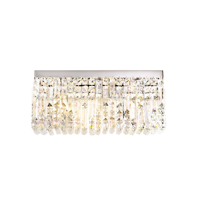 C-Lighting Vesta 50x24cm Rectangular Large Wall Lamp, 3 Light E14, Polished Chrome/Crystal - 29244