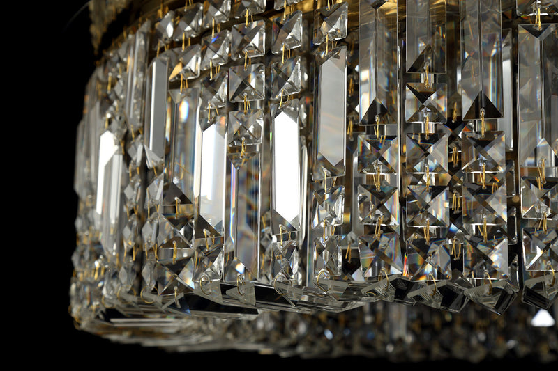Load image into Gallery viewer, C-Lighting Vesta 85cm Round Flush Chandelier, 12 Light E14, Gold/Crystal Item Weight: 21kg - 29247
