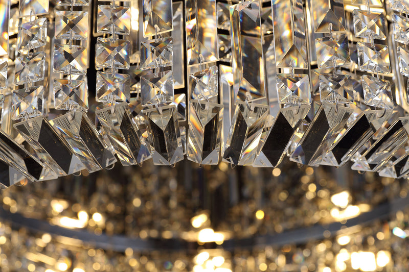 Load image into Gallery viewer, C-Lighting Vesta 85cm Round Flush Chandelier, 12 Light E14, Gold/Crystal Item Weight: 21kg - 29247

