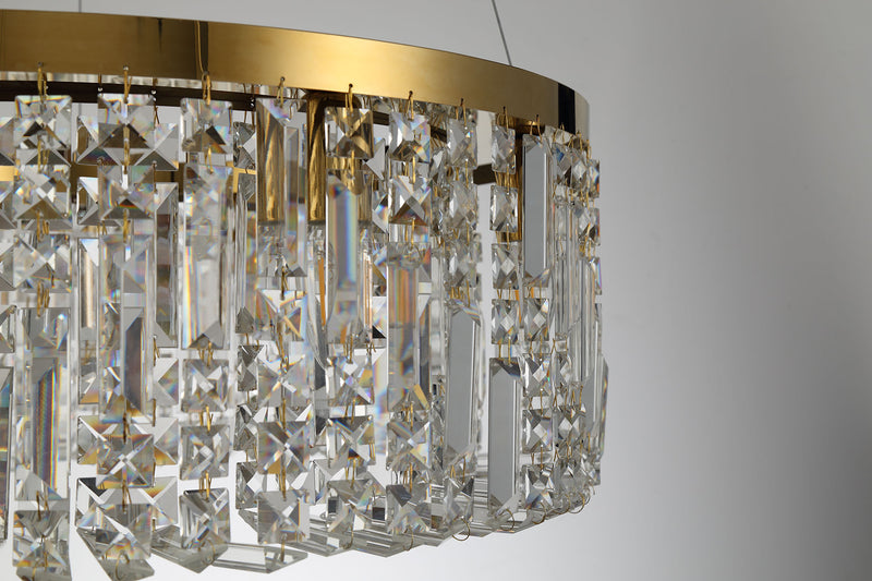 Load image into Gallery viewer, C-Lighting Vesta 80cm Round Pendant Chandelier, 12 Light E14, Gold/Crystal Item Weight: 16.8kg - 29249
