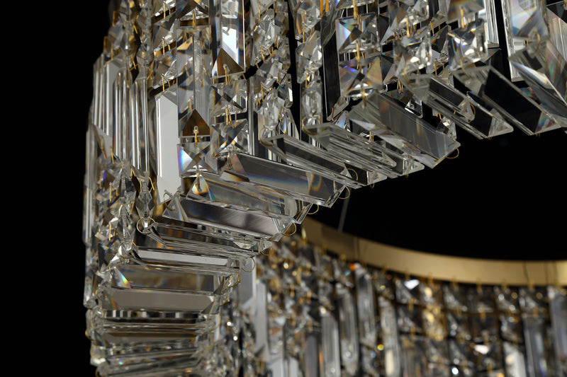 Load image into Gallery viewer, C-Lighting Vesta 80cm Round Pendant Chandelier, 12 Light E14, Gold/Crystal Item Weight: 16.8kg - 29249
