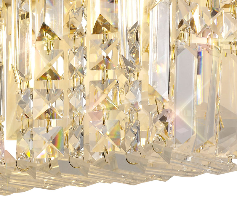 Load image into Gallery viewer, C-Lighting Vesta 29x13cm Rectangular Small Wall Lamp, 2 Light E14, Gold/Crystal - 29252
