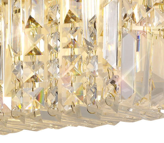 C-Lighting Vesta 29x13cm Rectangular Small Wall Lamp, 2 Light E14, Gold/Crystal - 29252