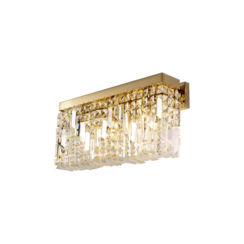 Load image into Gallery viewer, C-Lighting Vesta 50x24cm Rectangular Large Wall Lamp, 3 Light E14, Gold/Crystal - 29253

