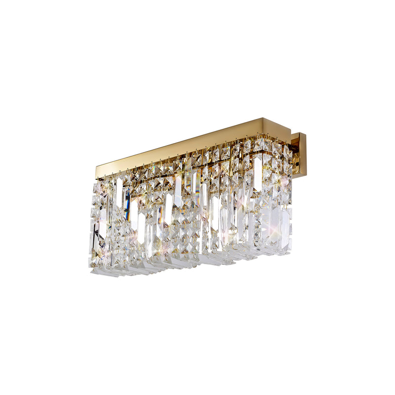 Load image into Gallery viewer, C-Lighting Vesta 50x24cm Rectangular Large Wall Lamp, 3 Light E14, Gold/Crystal - 29253

