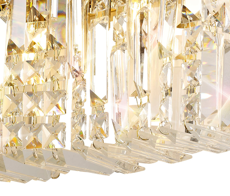 Load image into Gallery viewer, C-Lighting Vesta 50x24cm Rectangular Large Wall Lamp, 3 Light E14, Gold/Crystal - 29253

