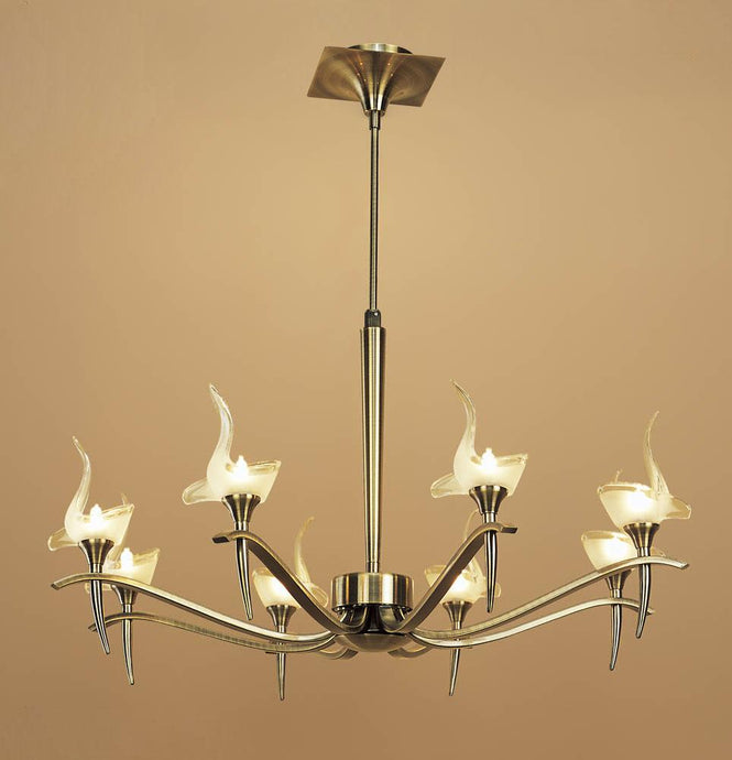 Mantra M0321AB Viena Telescopic Pendant Round 8 Light G9, Antique Brass