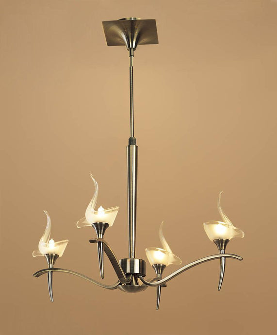 Mantra M0323AB Viena Telescopic Pendant Round 4 Light G9, Antique Brass