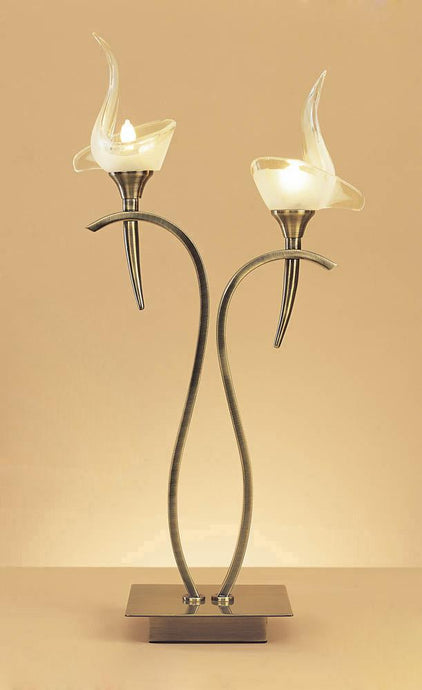 Mantra M0330AB Viena Table Lamp 2 Light G9, Antique Brass